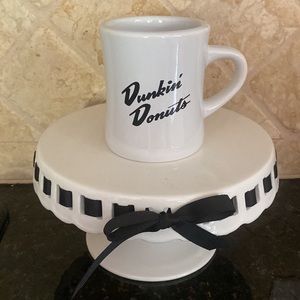 Dunkin’ Donuts 8-fl oz white coffee mug, classic black lettering, brand new NWOT
